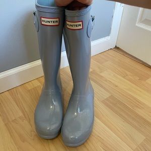BABY BLUE SHIMMER BRAND NEW HUNTER RAINBOOTS